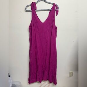 Time and Tru Pink Sleeveless Maxi Dress with Tie Straps